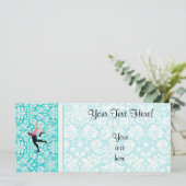 Teal Damask Pattern Ice Skating (Standing Front)