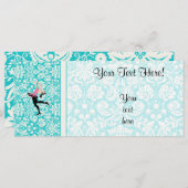 Teal Damask Pattern Ice Skating (Front/Back)