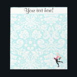Teal Damask Pattern Ice Skating Notepad<br><div class="desc">You will love this cute teal damask pattern Figure Skating; Ice Skater; Skate design. Great for gifts! Available on tee shirts, smart phone cases, mousepads, keychains, posters, cards, electronic covers, computer laptop / notebook sleeves, caps, mugs, and more! Visit our site for a custom gift case for Samsung Galaxy S3,...</div>