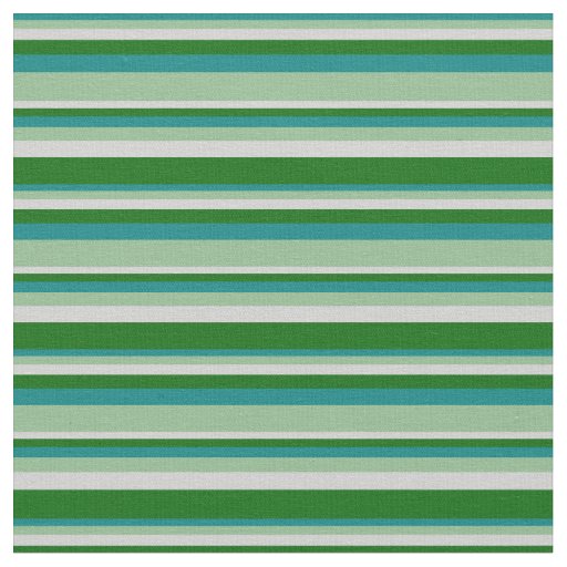 Teal, Dark Sea Green, Light Gray, and Dark Green Fabric