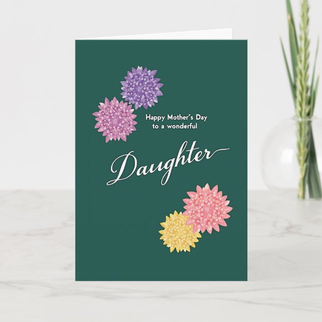 Teal Daughter Mothers Day Card (Front)