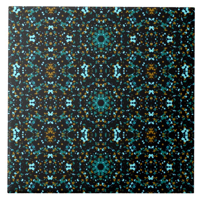 Teal Dazzle Ceramic Tile (Front)