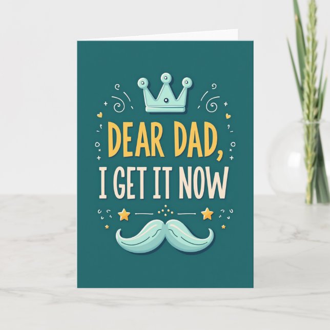 Teal Dear Dad Moment Card (Front)