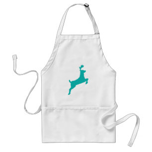Teal deer adult apron