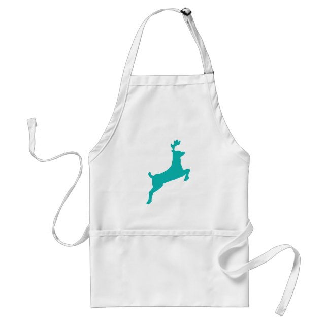 Teal deer adult apron (Front)