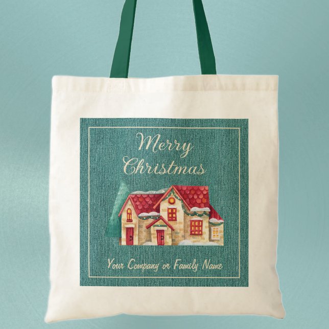 Teal Denim, Company Business, Winter House Tote Bag (Creator Uploaded)