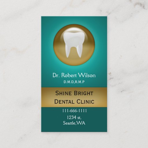 Customizable aqua Dental businesscards with appointment card Business Card