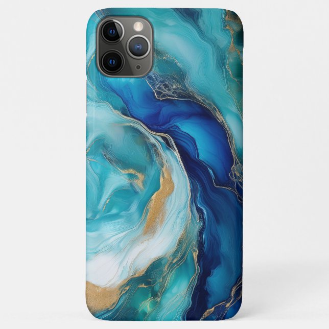 Teal Depths: Abstract Ocean in Blue and Green Case-Mate iPhone Case (Back)
