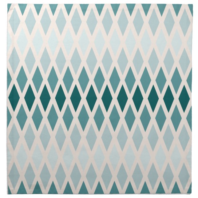 Teal Diamond Ombre Cloth Napkin (Front)