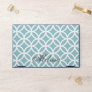 Teal Diamond Pattern Personalized HP Laptop Skin