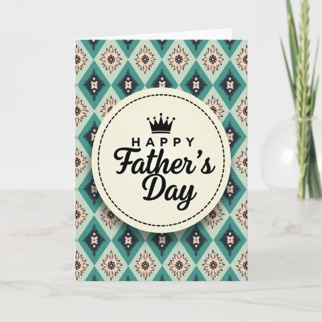 Teal Diamonds Fathers Day Card (Front)