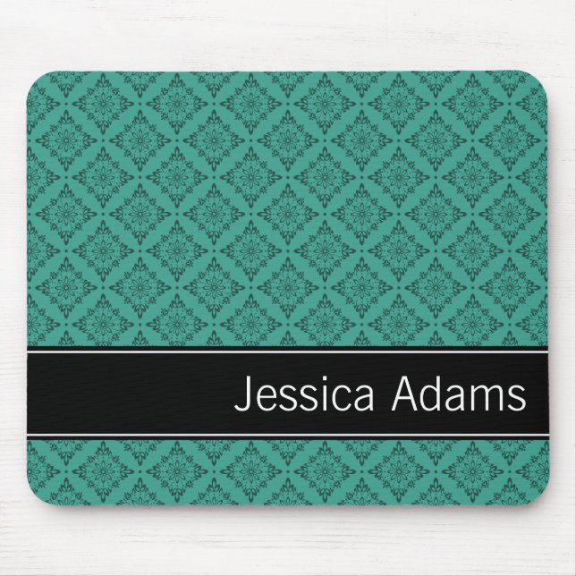 Teal Diamonds Pattern Modern Professional Mouse Pad (Front)