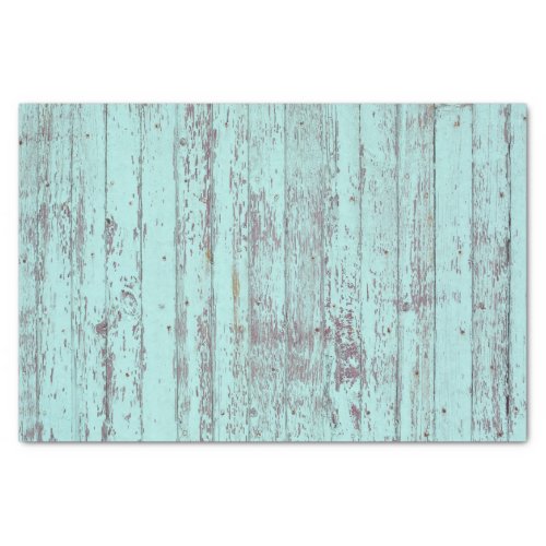 Teal Distressed Rustic Wood Tissue Paper