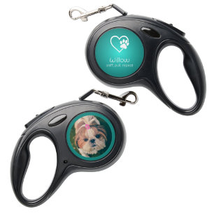 Teal Dog Leash 'sniff, pull, repeat'