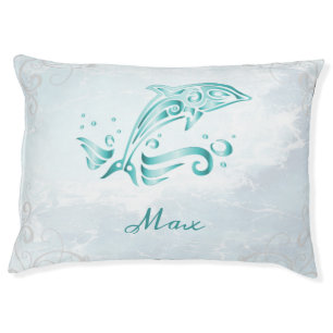 Teal Dolphin Dog Bed