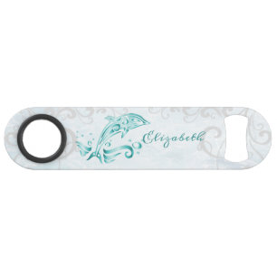 Teal Dolphin Personalized Bottle Opener