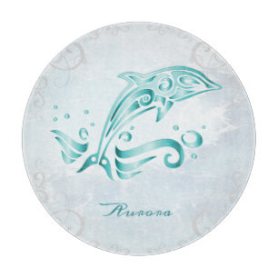 Teal Dolphin Personalized Cutting Board