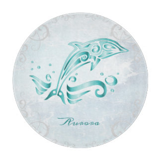 Teal Dolphin Personalized Cutting Board