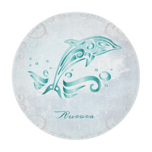 Teal Dolphin Personalized Cutting Board