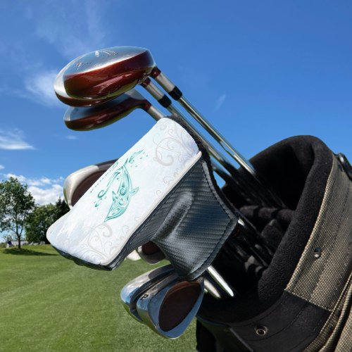 Teal Dolphin Personalized Golf Head Cover