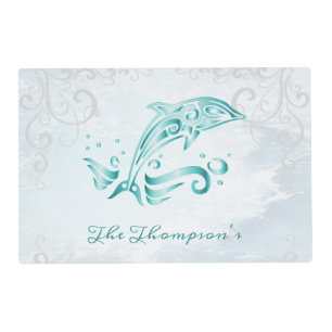 Teal Dolphin Personalized Placemat