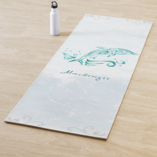 Teal Dolphin Personalized Yoga Mat