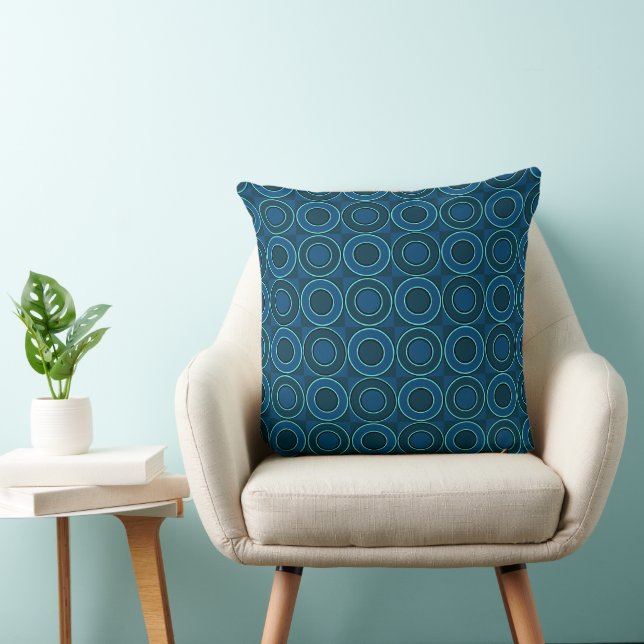 Teal Donut Check Throw Pillow (Chair)