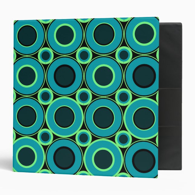 Teal Donut With Mint Cushion 3 Ring Binder (Front/Inside)