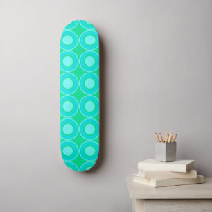 Teal Donuts With Filling On Mint Skateboard