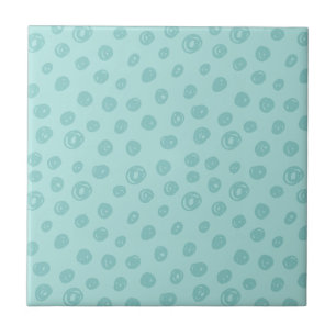 Teal Dot Pattern Ceramic Tile