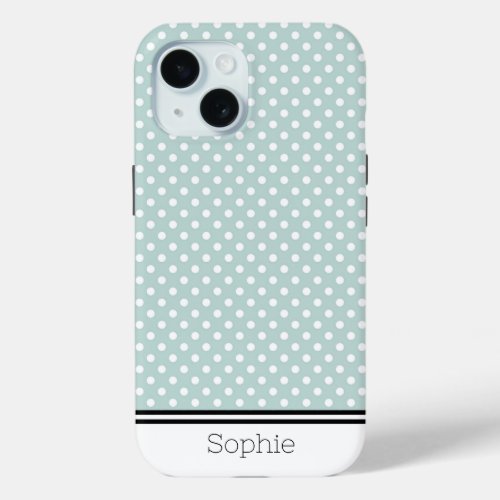 Teal Dots Custom Samsung iPhone 15 Case