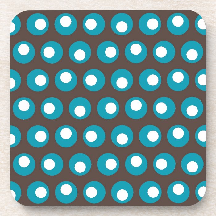 Teal Dots Drink Coaster