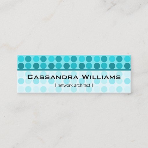 Customizable Teal Dots Network Micro Mini Business Cards