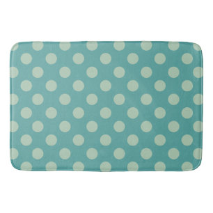 Teal Dots Pattern Bath Mat