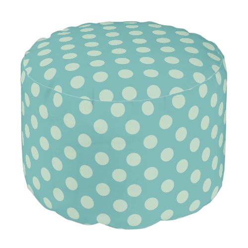 Teal Dots Pattern Pouf