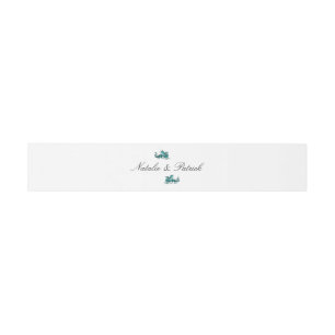 Teal Dragon Wedding Belly Bands Invitation Belly Band