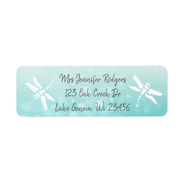 Teal Dragonfly Label (Front)