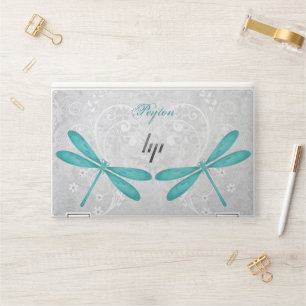 Teal Dragonfly Personalized HP Laptop Skin