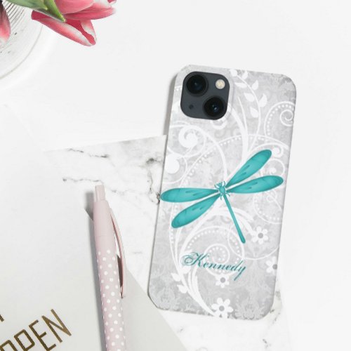Teal Dragonfly Personalized iPhone X case
