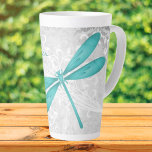Teal Dragonfly Personalized Latte Mug at Zazzle