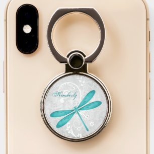 Teal Dragonfly Personalized Ring Holder
