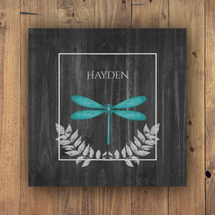 Teal Dragonfly Rustic Paperweight