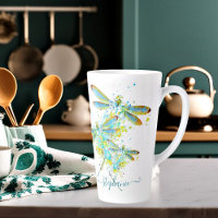 Teal Dragonfly splatter personalized 
