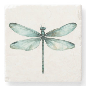 Teal Dragonfly Stone Coaster