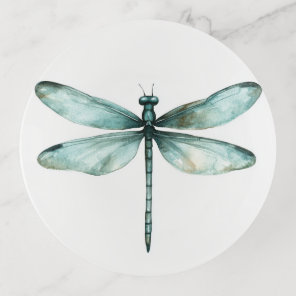 Teal Dragonfly Trinket Tray