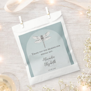 Teal Dragonfly Wedding Favor Bag