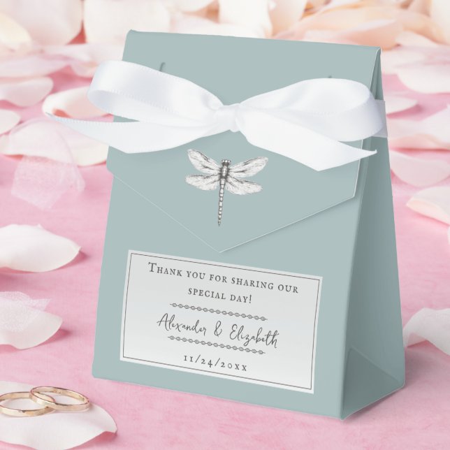 Teal Dragonfly Wedding Favor Boxes (Wedding)