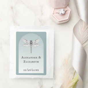 Teal Dragonfly Wedding Tea Bag Drink Mix