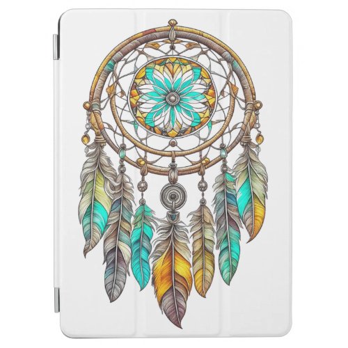 Teal Dreamcatcher Mystical Boho Feathers and Beads iPad Air Cover