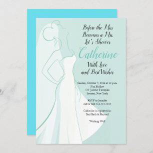 Teal Dress Bridal Shower Invitation